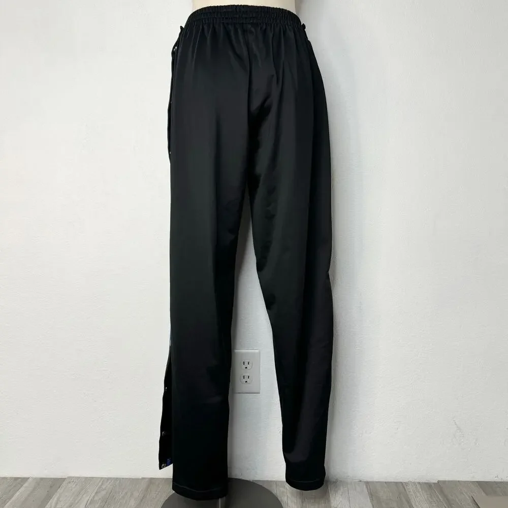 Vintage 90s Y2K Brake Tear Away Track Pants Side Stripe Blue Black Size Large